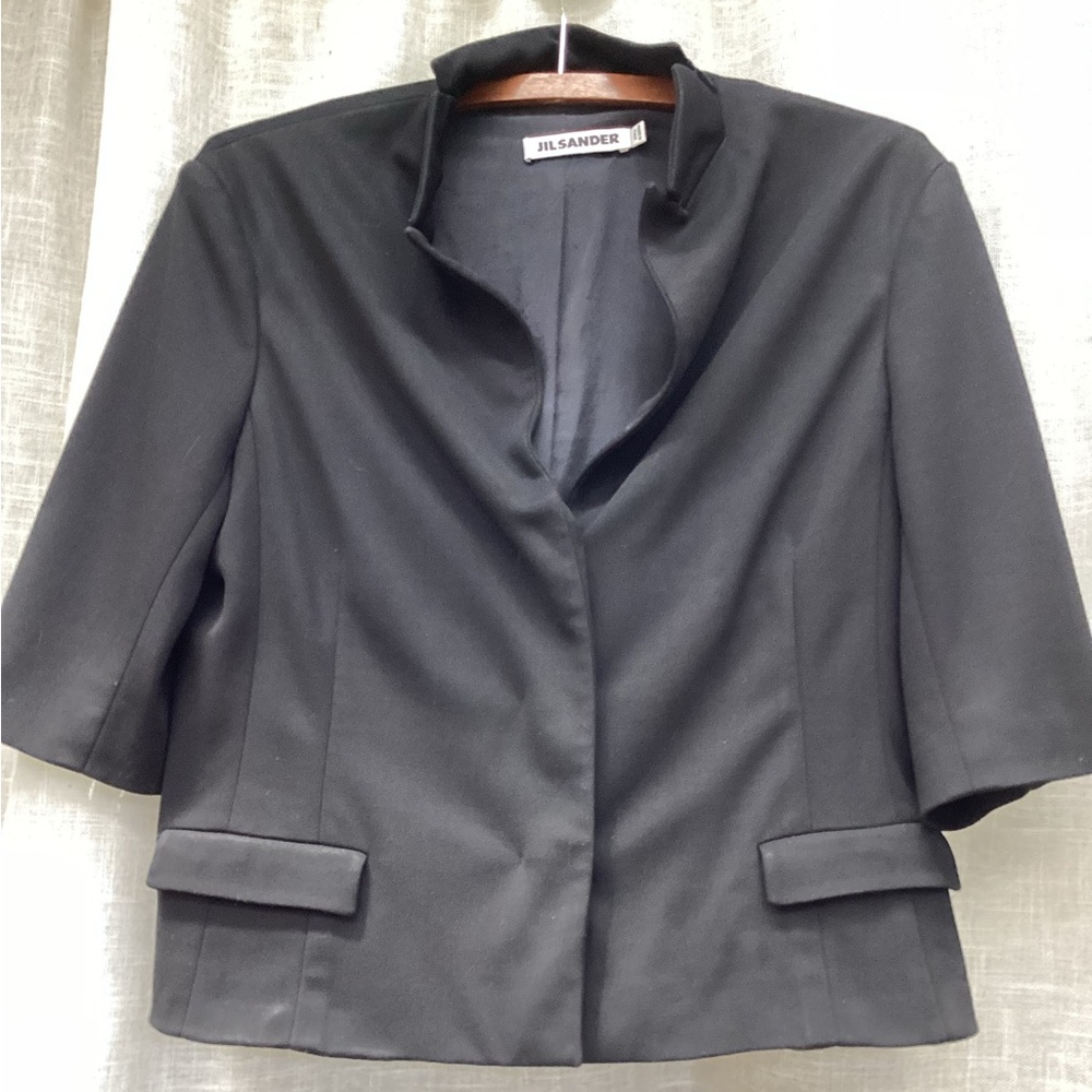 Jil Sander Black Short-Sleeve Tailored Blazer